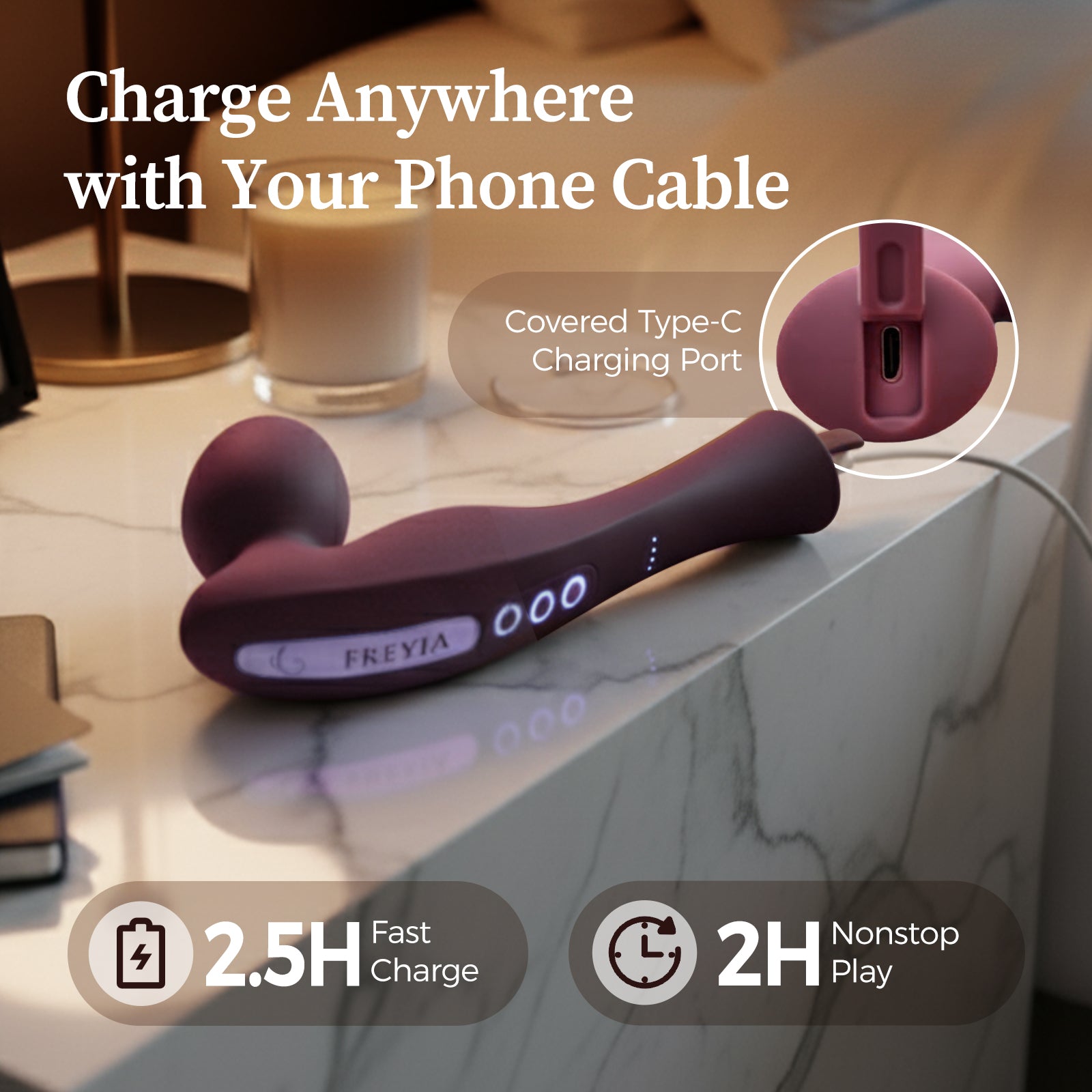 FREYJA Wand Vibrator for Women - Viva Magenta